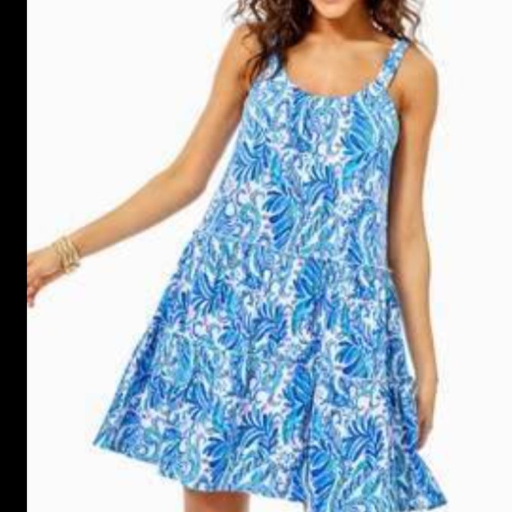 Lilly Pulitzer Swing Loro Dress in Baha Blue NWT